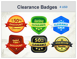 clearance discount badges