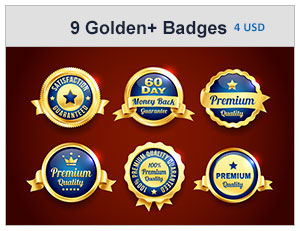 Gold And Silver Premium Quality Badges
