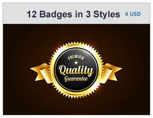 12 Premium Badges In 3 Styles